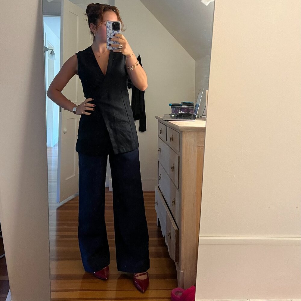 A&F (Abercrombie and Fitch) Sloane Tailored Wide Leg Pant Size: 25